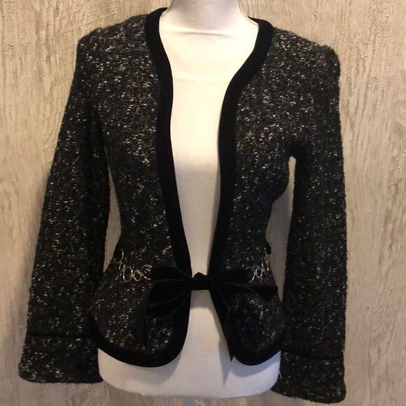Classiques Entier Cropped Velvet Trim Blazer - Picture 1 of 8